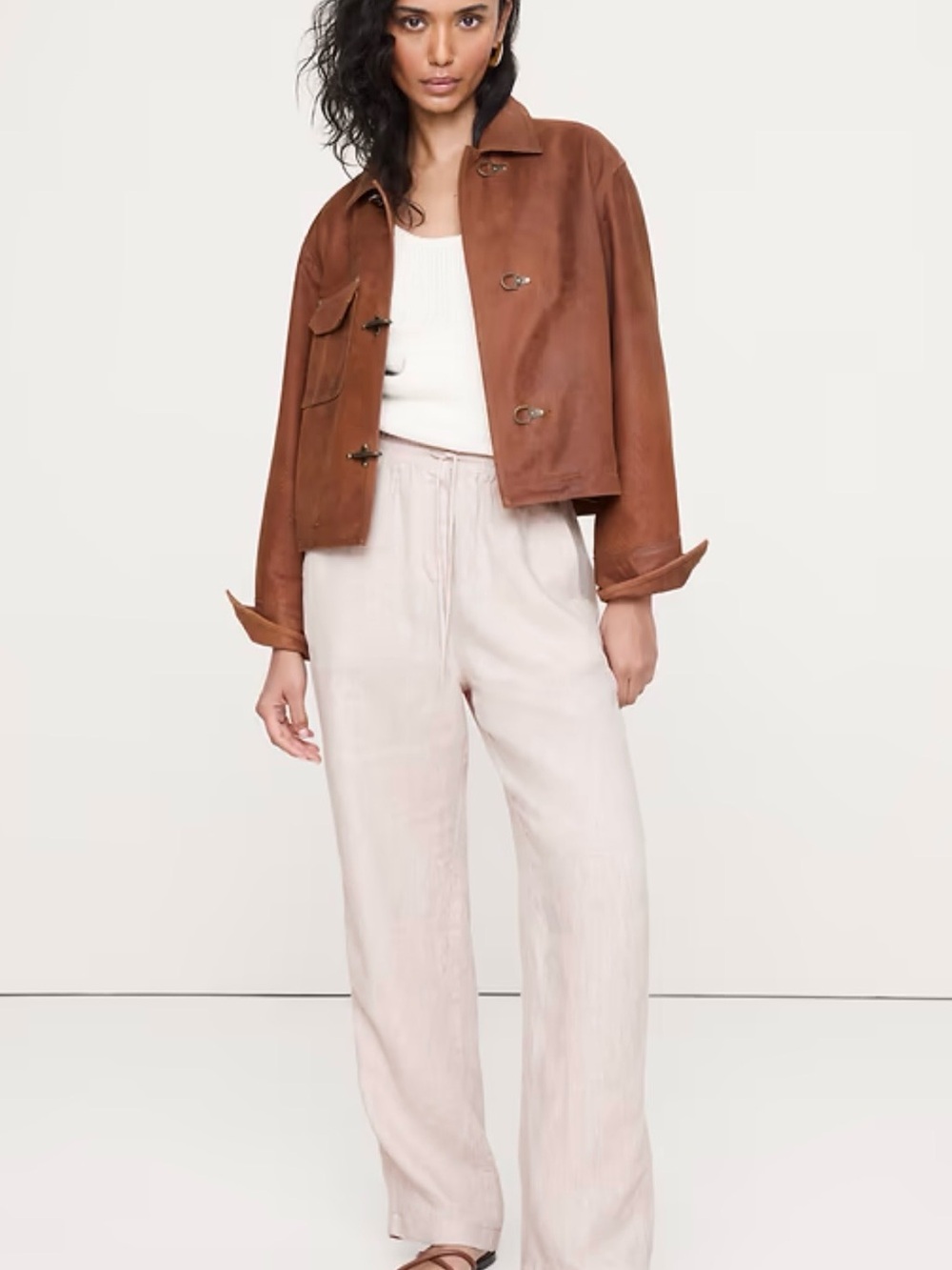 Banana Republic 'The Gateway' Straight Leg Pants in Natural Linen